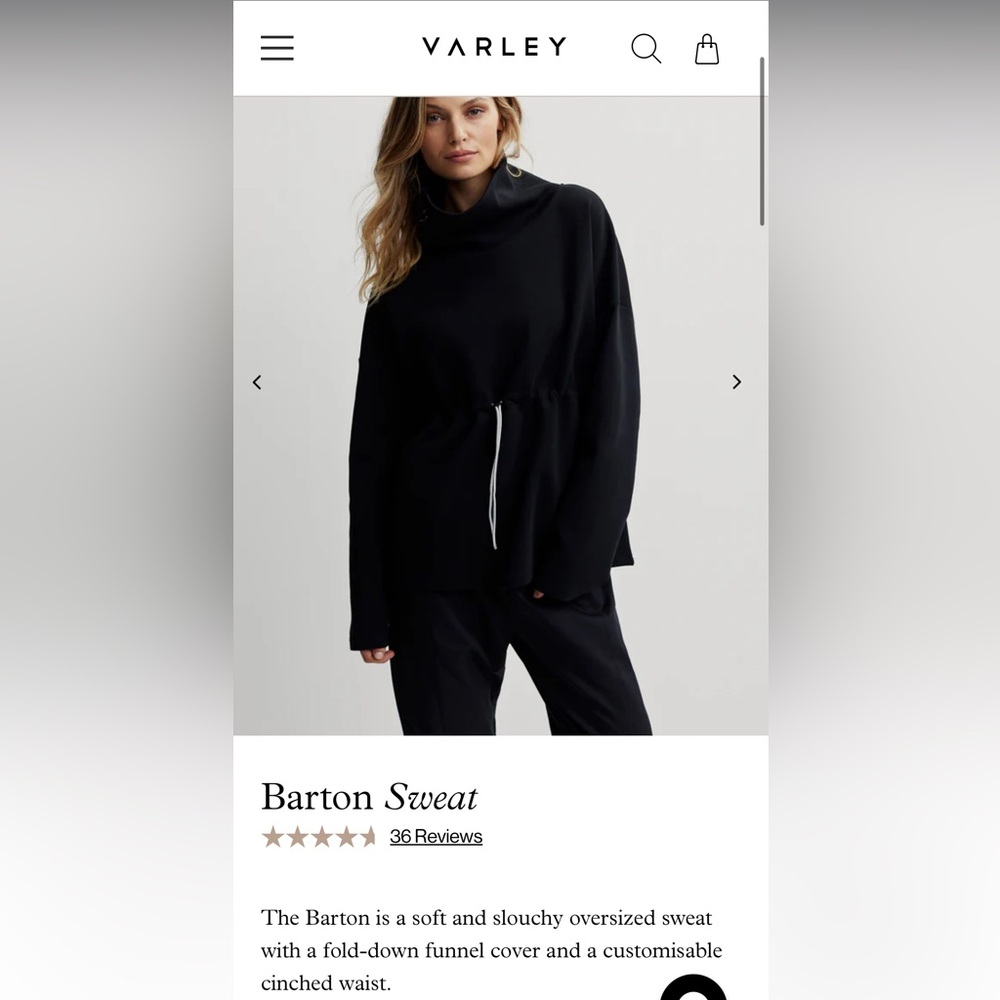 Black Varley Barton Sweatshirt
